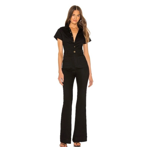 Show Me Your MuMu Pants - Show Me Your MuMu Everhart Black Denim Stretch Jumpsuit